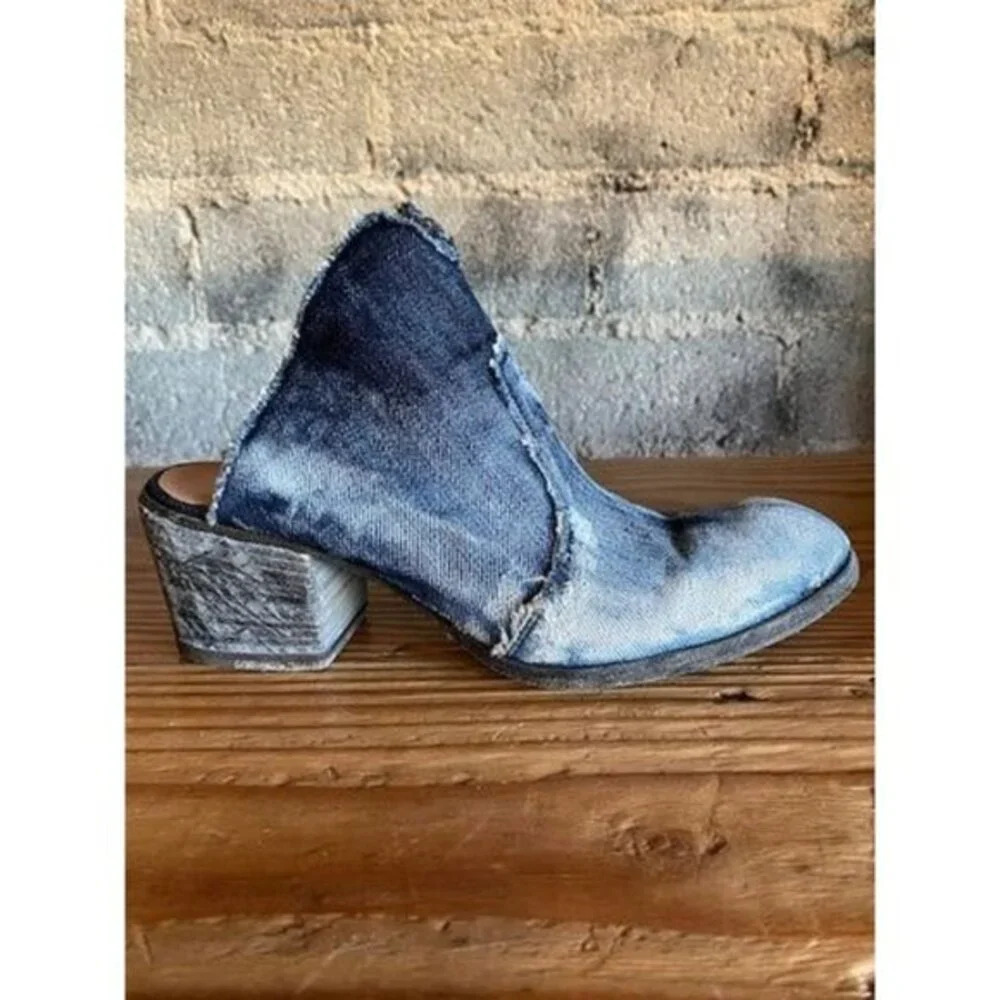 Marco Delli Sandra Mule Western Denim Boots 36